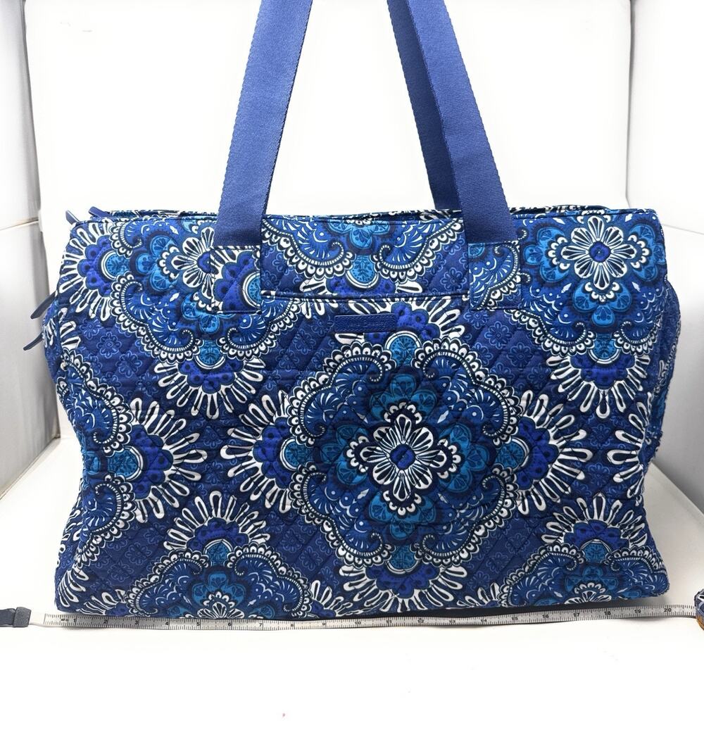 Vera Bradley Blue Maritime Medallion Dual Compartment Travel Laptop Carry-On Bag
